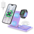 Wireless Charging Station, 18W 3 in 1 Charger Station, Fast Charging Dock Stand for Iwatch Series 11/10/9/8/7/6/SE/5/4/3, Compatible for Iphone 17/16 15 14 13 12 11 Pro Max/Samsung/ Airpod